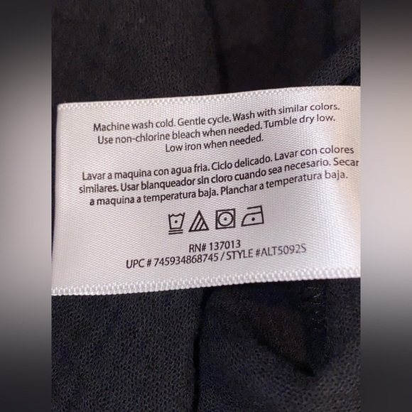 Three Dot‎ Women Cap Sleeve Double Gauze Black Top Size  X-Large - Picture 5 of 9